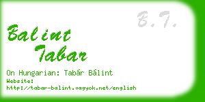 balint tabar business card
